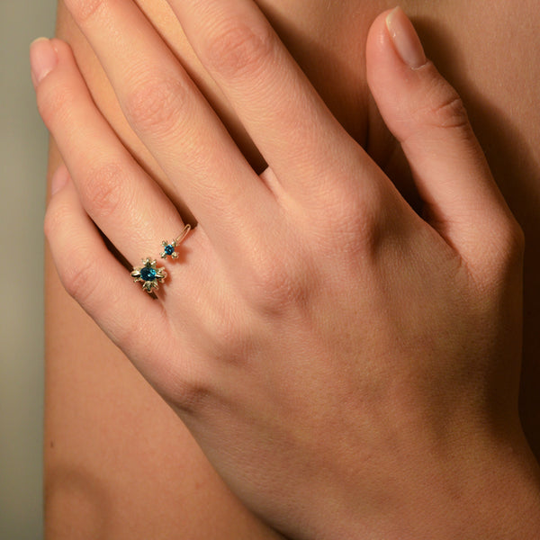 Oro verde anello diamante ikado milano